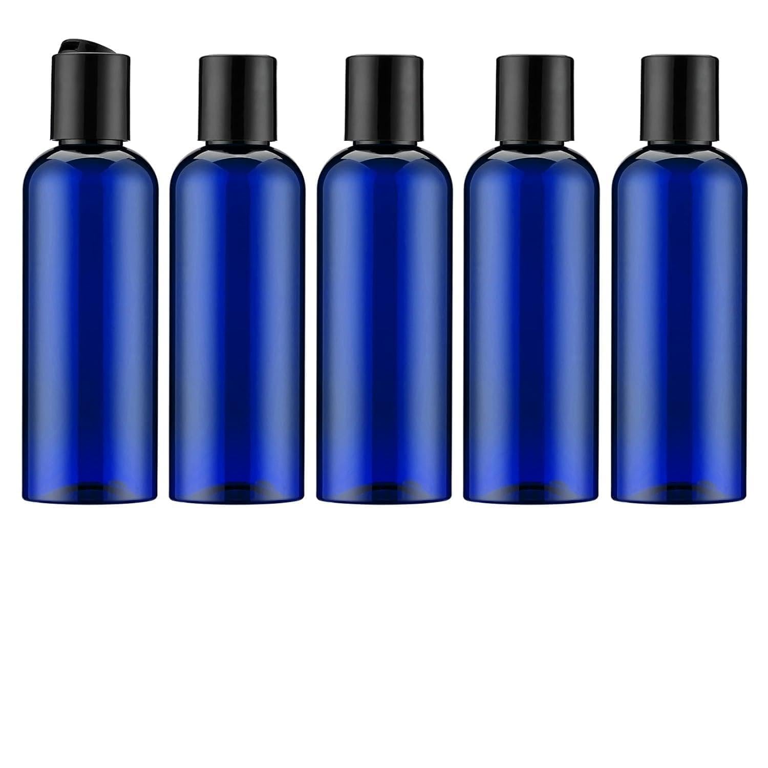100 ml pusta butelka podróżna, szczelny, pojemnik do wielokrotnego napełniania z etykietą na szampon, balsam, kosmetyki (5 szt., niebieski)