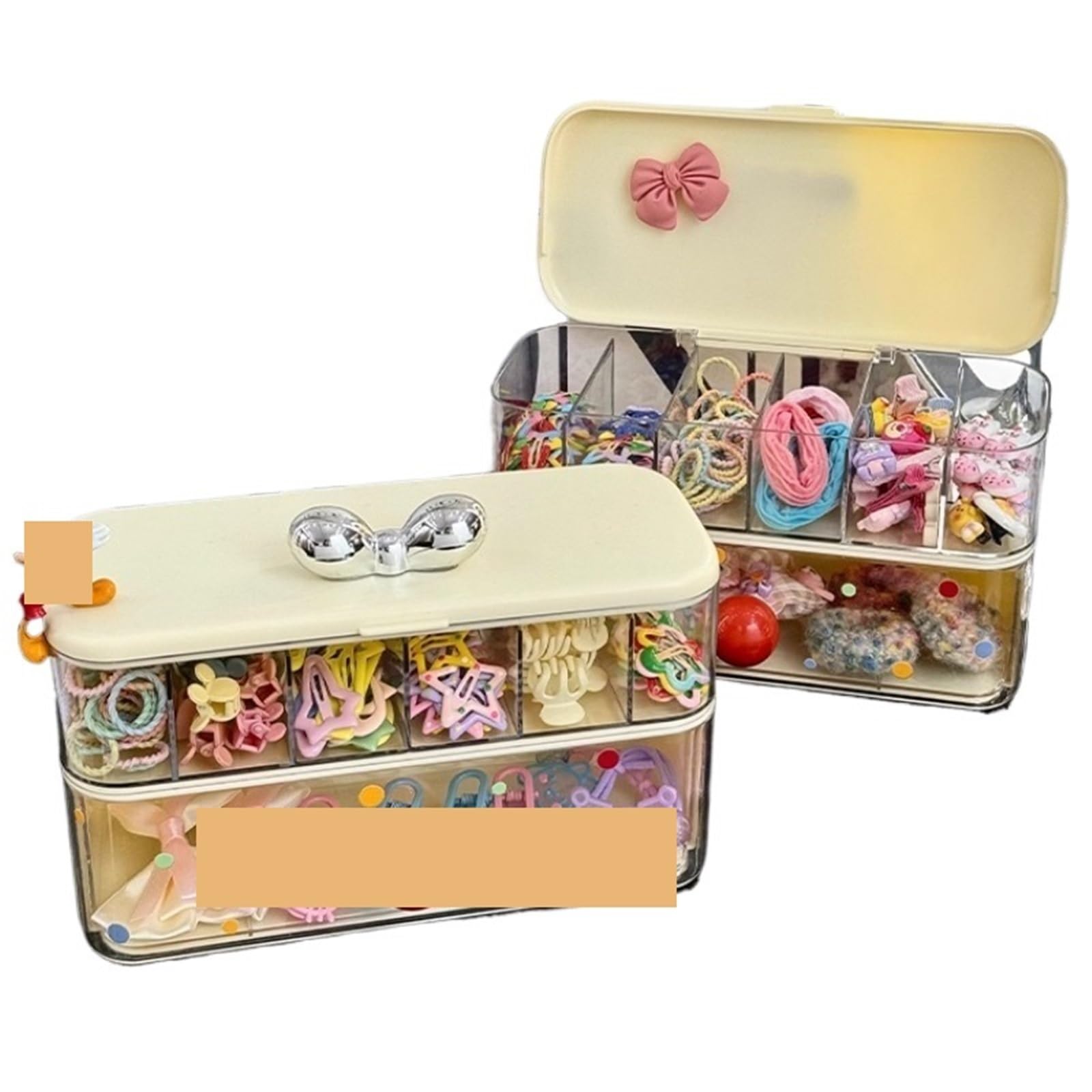Haargummi Organizer Desktop-Haar-Accessoires-Aufbewahrungsbox mit großem Fassungsvermögen und Deckel, Schmuck-Organizer for Gummibänder, Haarnadeln(1pcs)