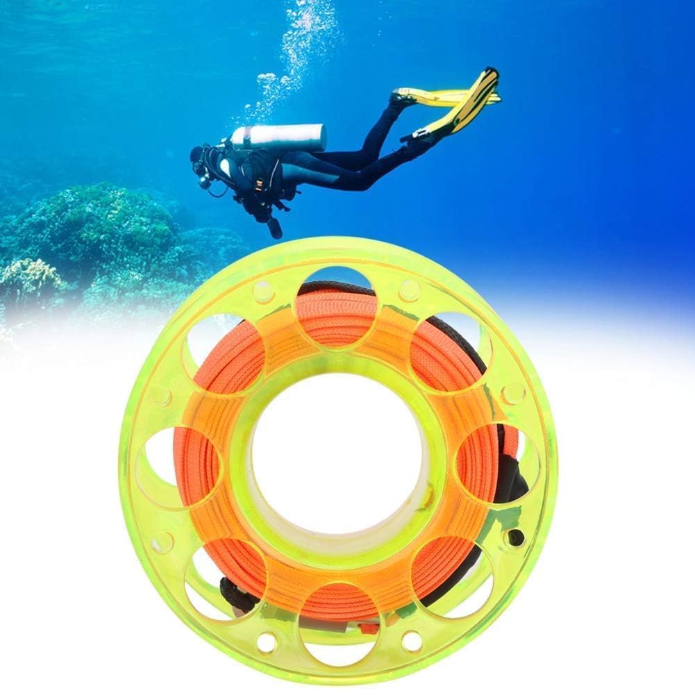 Carrete De Buceo,15m Plástico Carrete De Dedo Carrete Ligero De Con Clip De Perno De Doble Extremo Para Buceo Subacuático, Esnórquel, Pesca Submarina