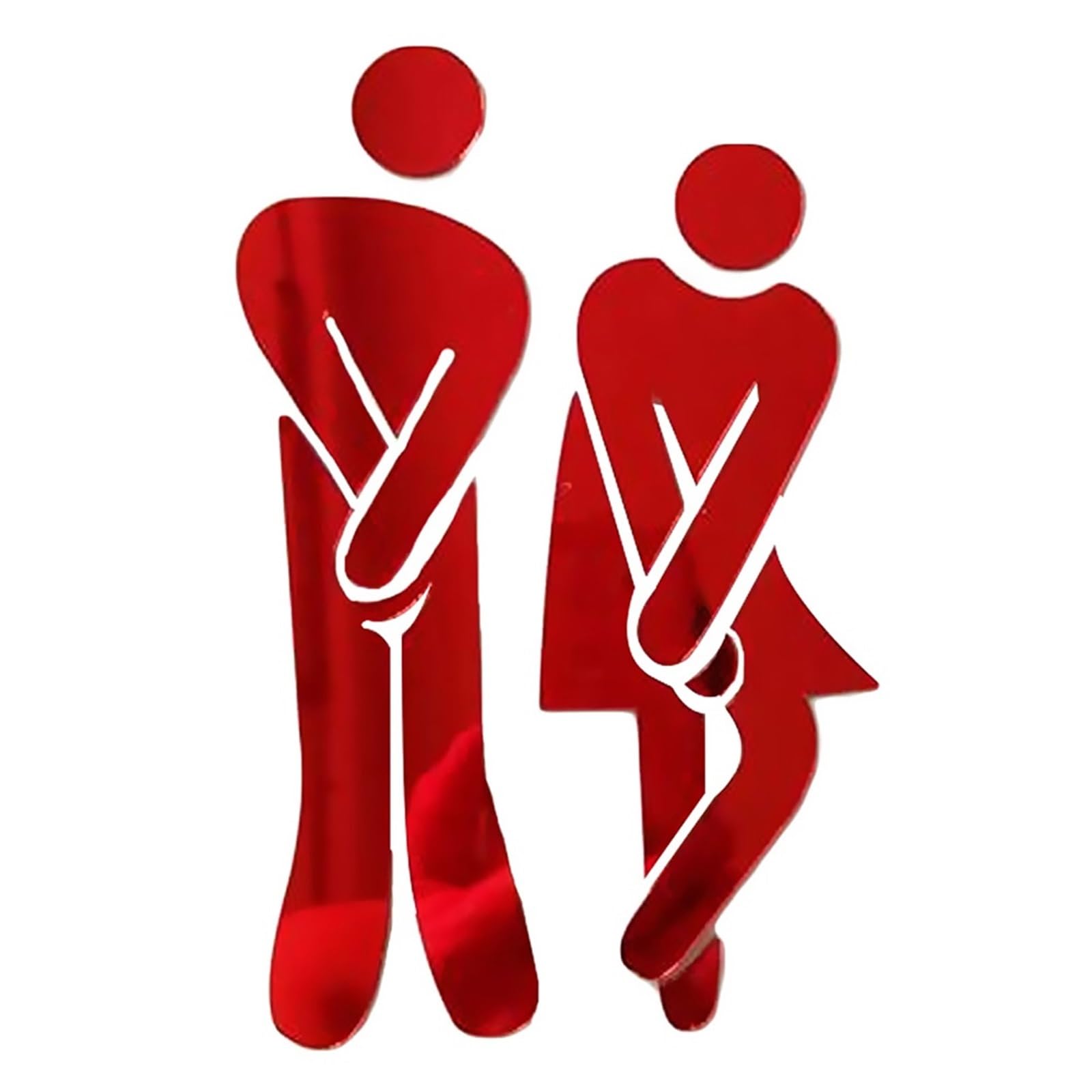 Toilet Sign Removable 3D Toilet Entrance Sign Wall Stickers Funny Woman & Man WC Washroom Door Poster Mirror Surface Decal DIY Decor