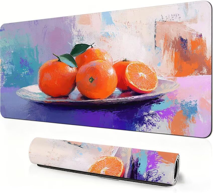 Podkładka pod mysz do gier Abstrakcyjna Podkładka pod mysz XXL Fruit 1400 x 600 x 3mm Poprawa precyzji i szybkości, podkładka pod mysz do gier antypoślizgowa gumowa podstawa, do dekoracji Burea DZ-107