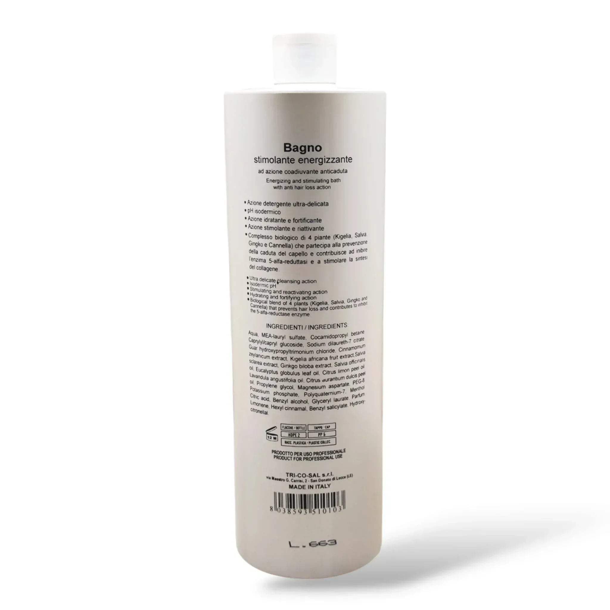 Fondonatura Shampoo Bagno Stimolante Energizzante Anticaduta 1000 ml