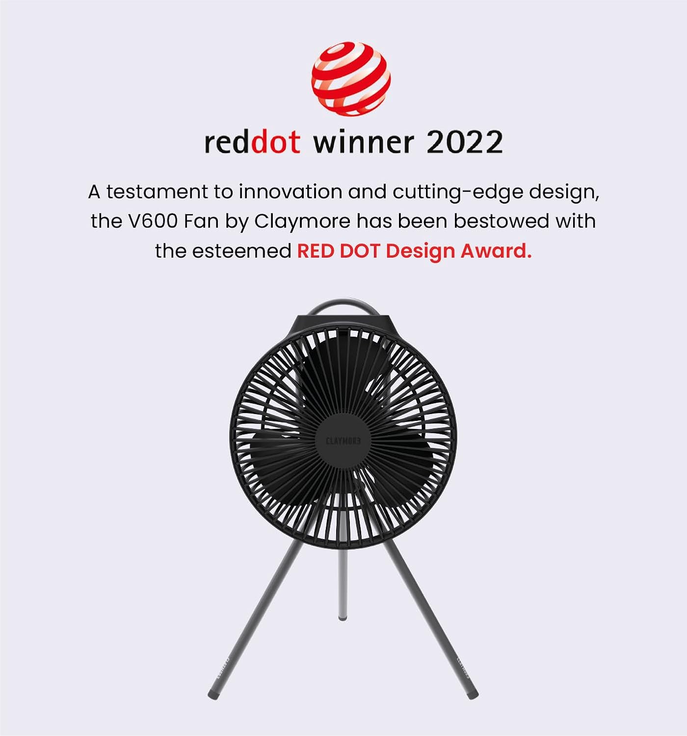 Claymore V600+ Black Rechargeable Portable Fan – 7,800mAh Battery, 4-Speed BLDC Ultra-Quiet Air Circulator USB-C Charging 32 Hrs Runtime Tripod Mountable Adjustable for Camping, Indoor, Outdoor - Image 3