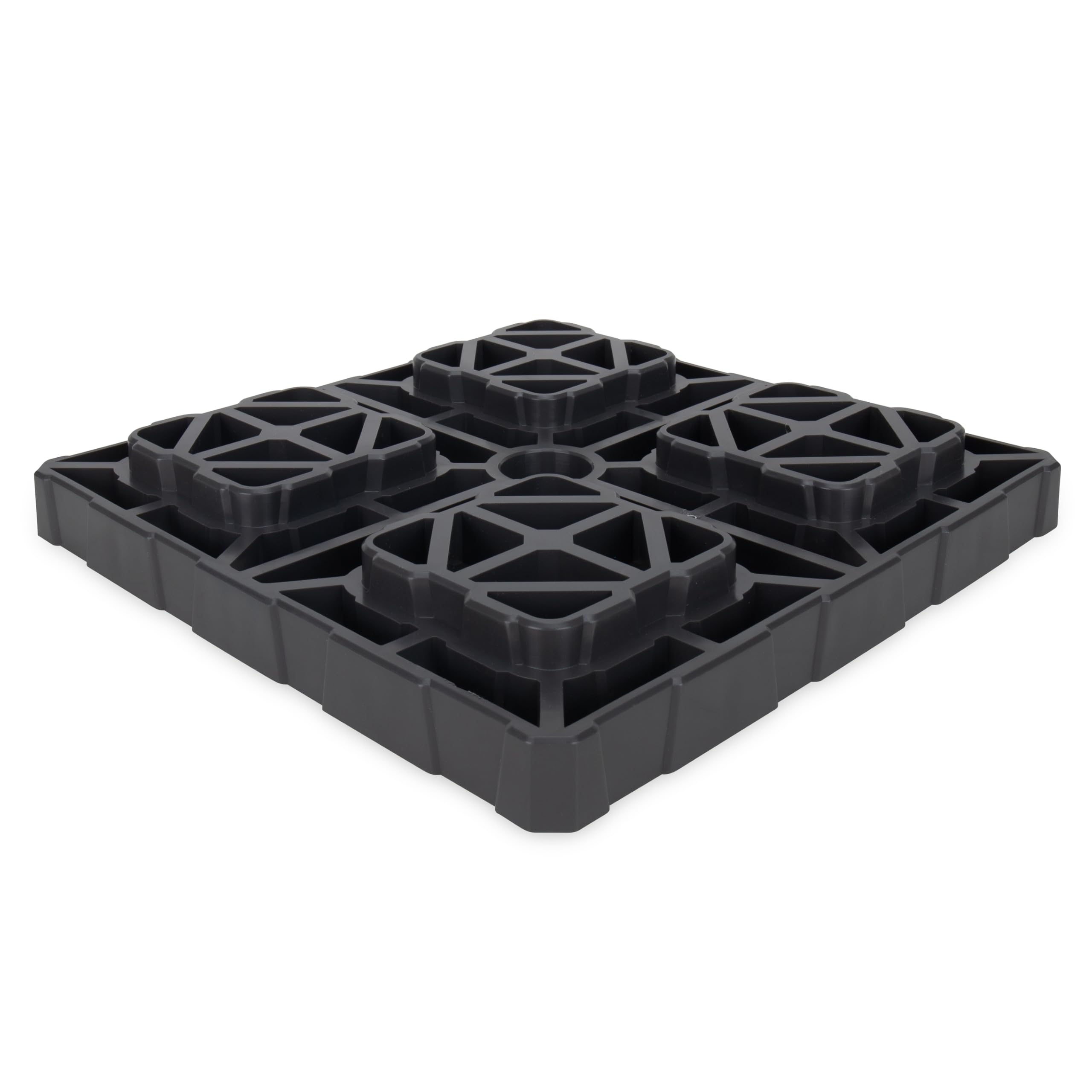 Camco Fasten 21026 Lot de 10 Blocs de nivellement XL 2 x 2 – Design emboîtable permettant d'empiler à la Hauteur souhaitée – Comprend Un système de Transport sécurisé avec poignée en T – Gris