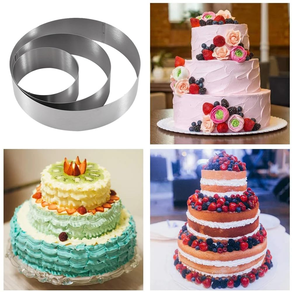 Coppapasta Tondi Acciaio - 3 Pezzi Diametro 10/15/20cm, Altezza 4.5cm, Per Torte E Dessert - Foto 10