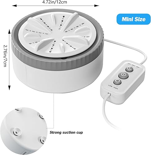 Miniatura 7 de Lavadora portátil con alimentación USB, mini turbina de 3 modos, lavadora de viaje para viajes de negocios, hogar, apartamento, habitaciones