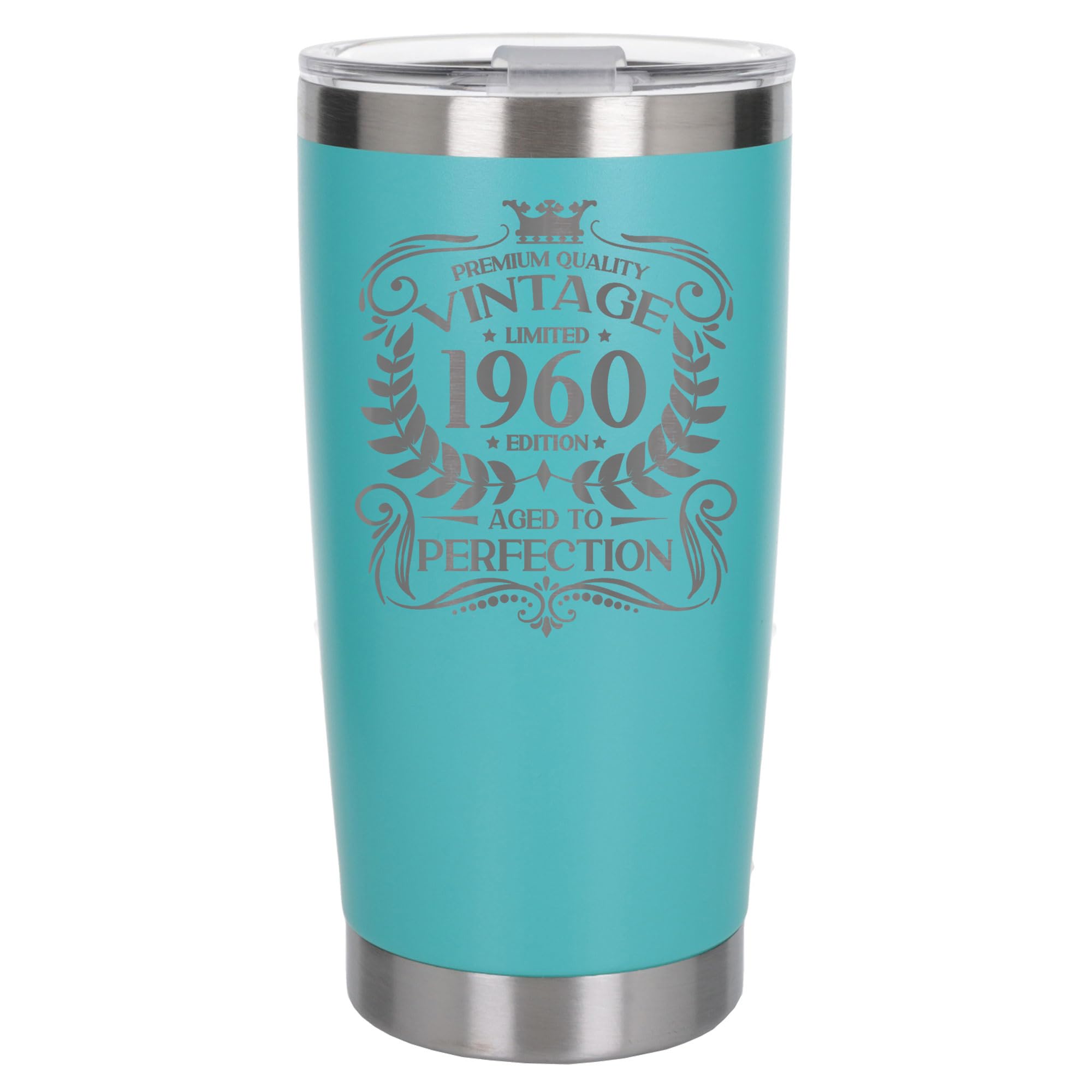 Always Looking Good 66th Birthday Gift Vintage 1960 Aged to Perfection Engraved Insulated Travel Mug Present for 66 Year Old Turquoise Thermal Coffee Flask Travel Mugs with Lids โ image 1