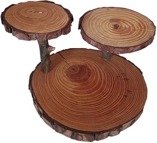 Miniatura 1 de Soporte de madera rústica para tarta de boda, bandeja escalonada multifuncional para decorar fiestas, bodas, cumpleaños, baby shower, graduación, 23