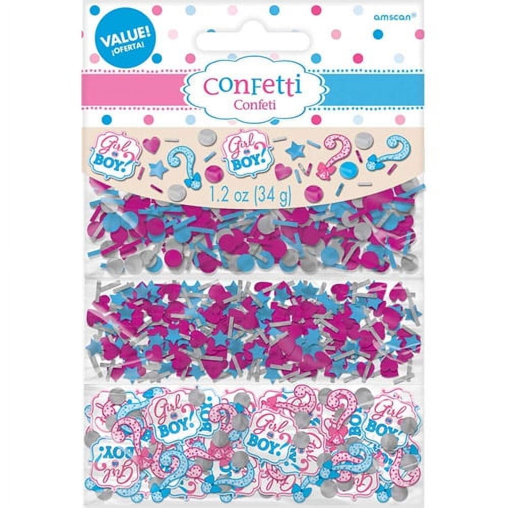 Amazon.com: Amscan Girl or Boy Confetti, One Size, Blue/Pink 
