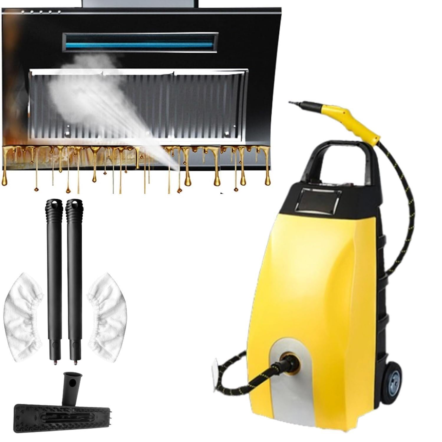 3 5L High - Temp Steam Engine Cleaner 3000W Pressure Multi Use Washer W Continuous 6 Accessories 40