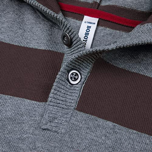 Image of BOBOYOYO Boys Sweaters 100% Cotton Cable Knit Kids Sweater Striped Pullover