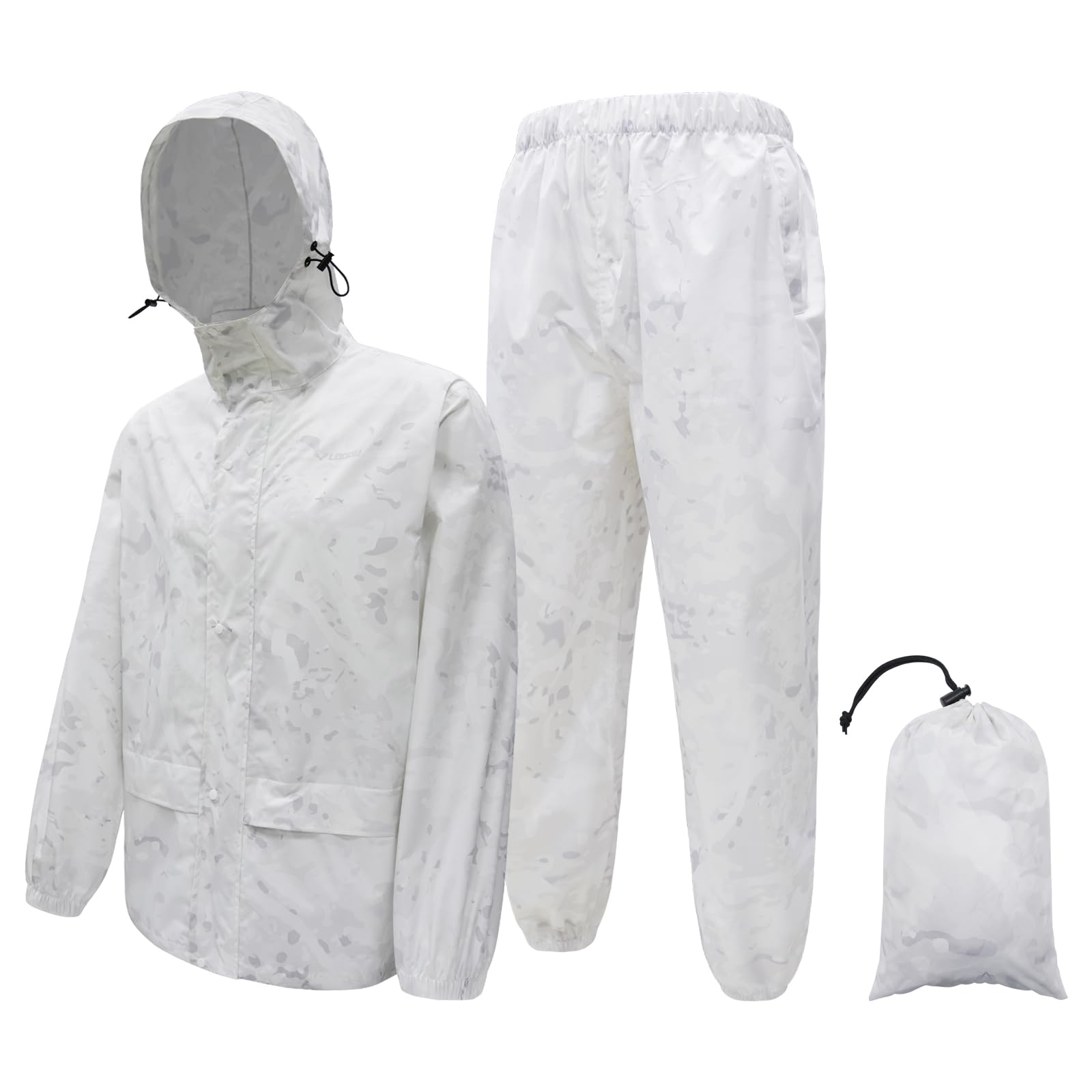 LOOGU Men's Rain Suit - Rain Gear for Men Waterproof, Lightweight Rain Coat, Breathable Mens Rain Jackets Hood and Pants