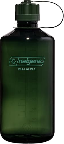 Nalgene Sustain Tritan - Botella de agua sin BPA, hecha con material derivado del 50% de residuos de plástico, 32 onzas, boca estrecha, jade