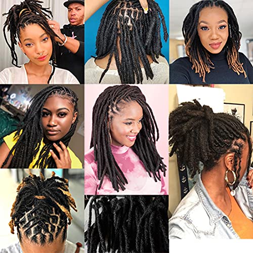 0.4Cm Width Loc Extensions Human Hair, Thin Dreadlock Extensions 10 Inches 60 Strands Soft And Thin Dreadlock Extensions Human Hair(Natural Black 10Inch) #TOP6