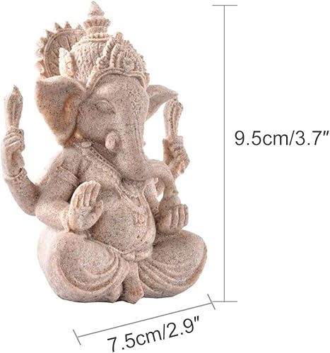 Miniatura 5 de Estatua de elefante Estatua de piedra arenisca Ganesha Buda escultura tallada a mano