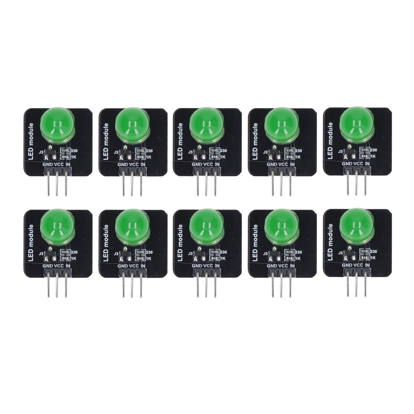 10Pcs LED Module,10mm 3.3V?5V Decorative Light Board Chip Bulb for Home Decoration (MRB050B Green)