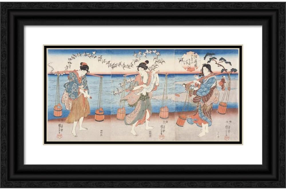 ArtDirect Plovers of the Noda Jewel River of Mutsu Province (1853) 20x10 UnFramed Museum Art Print Poster Ready for Framing by Utagawa Kuniyoshi (Japanese, 1797-1861)