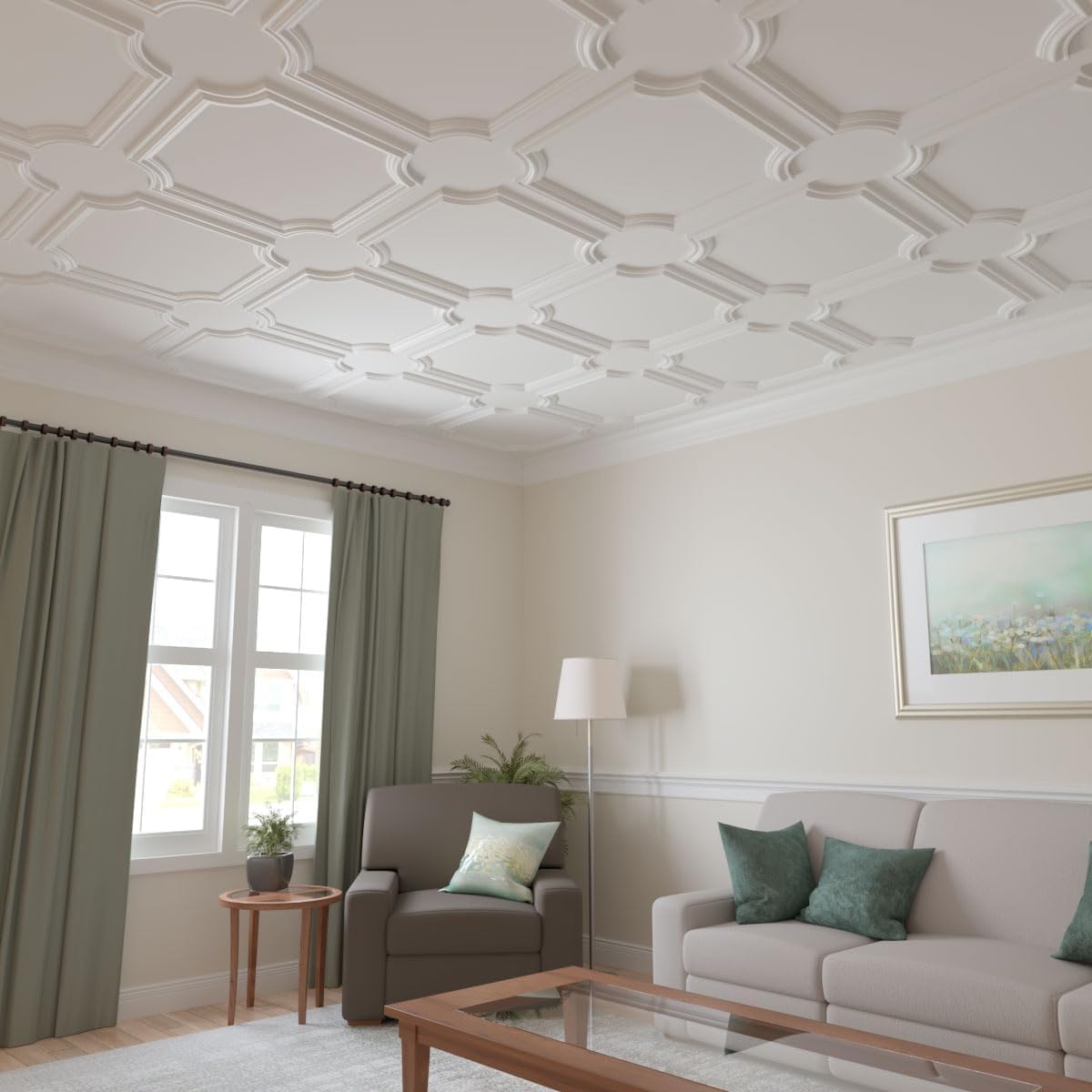 Ekena Millwork PML02X00PO-CASE-8 Pompeii (8-Pack) Panel Moulding, 2 1/2"H x 3/4"P x 94 1/2"L, Primed