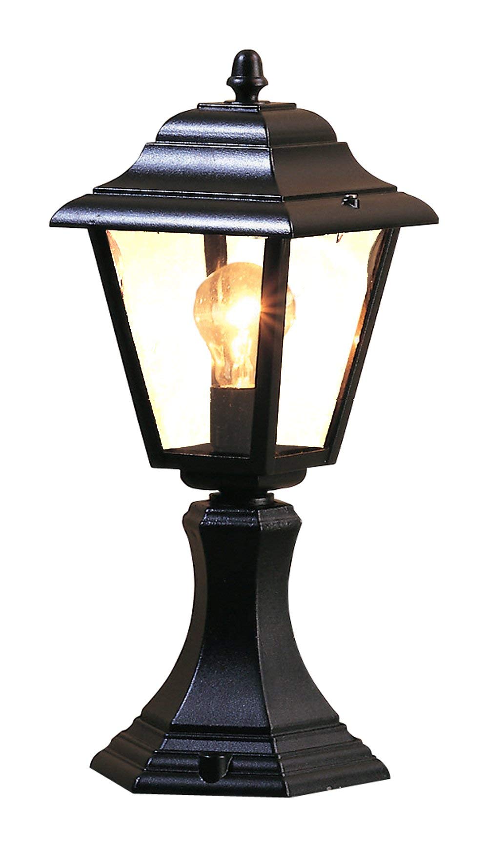 B&Q -  Luminosa 1 Light 4 Panel LanternPillar Black Ip43E27