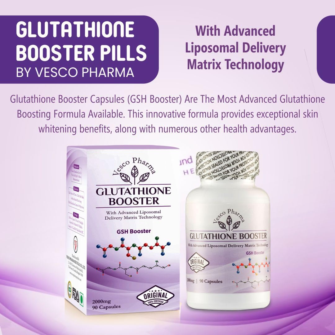 vesco pharma glutathione Vesco Pharma Glutathione Booster Capsules – Advanced Formula for Internal  Wellness – 90 Count : Amazon.in: Health & Personal Care