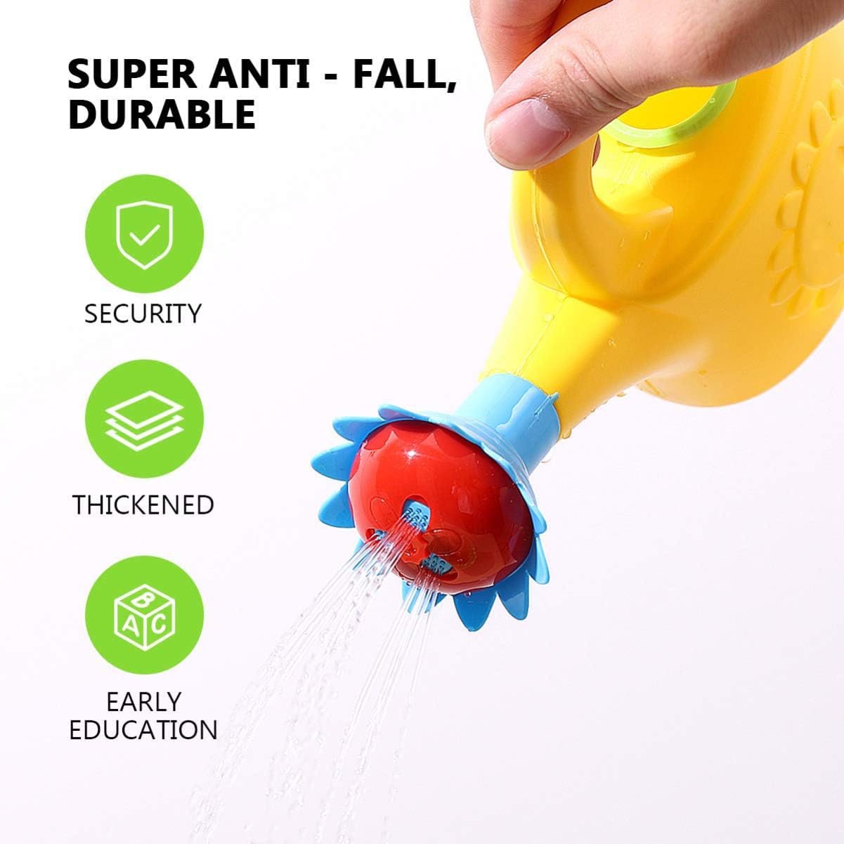Nuobesty, 2 annaffiatoi in plastica per giocattoli divertenti e portatili, in plastica, per il bagno, giocattoli educativi precoci per la scuola a casa (colore casuale