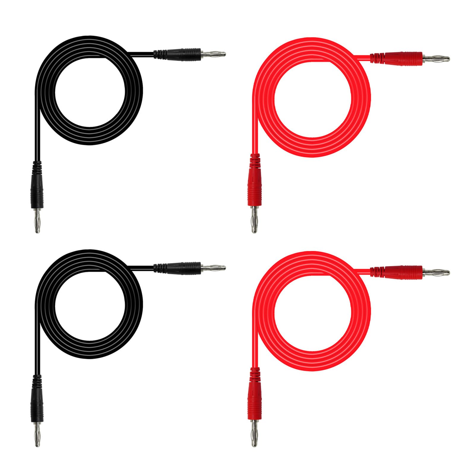 Hdoytxxm 4Pcs 4Mm Banana Plugs Connectors With Copper Cores For High Conductivity & Pvc Coating In Lab Testing Instrument Plugs