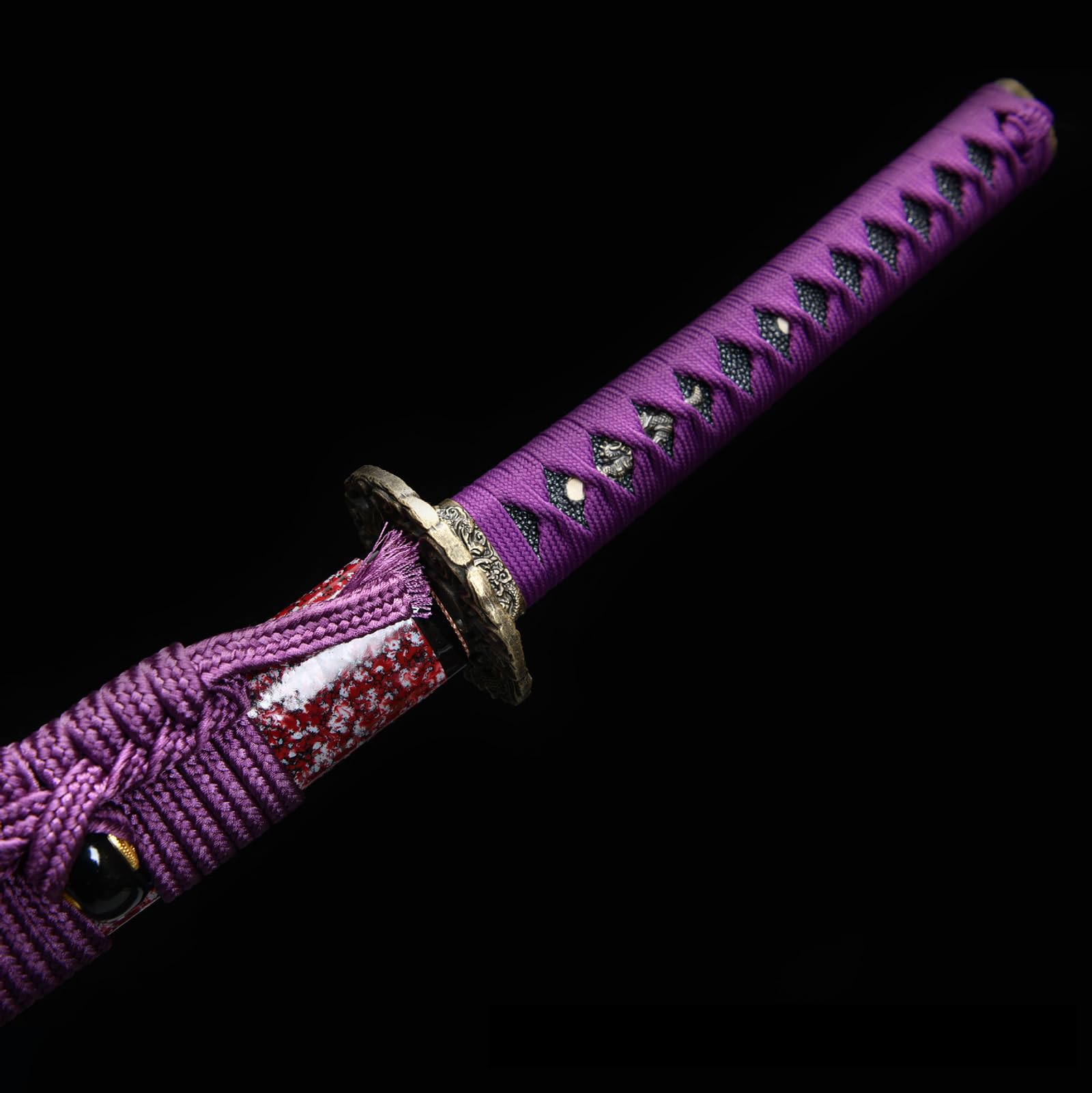 103cm Handarbeit Echtes Katana,1060 Stahl Japanisches Samurai-Schwert mit Scheide,Metallschwert für Cosplay,Training Sammeln & als Geschenk