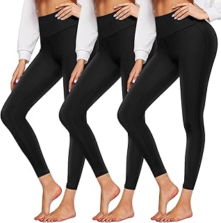 GROTEEN 3 Pack High Waisted Leggings for Women Tummy Control-Workout Running Hiking Autumn Everyday Black Leggings Yoga Pants