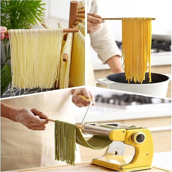 Manual Pasta Makers Collapsible Pasta Drying Rack with 16 Suspension Rods Household Spaghetti Drying Rack Stand Dryer Noodle Drying Rack Hanging for Home Kitchen