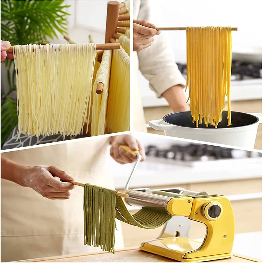 Kandishiex 16-Arm Wooden Pasta Drying Rack For Homemade Noodles - Collapsible, Beechwood, 13 Inch Height - View #7