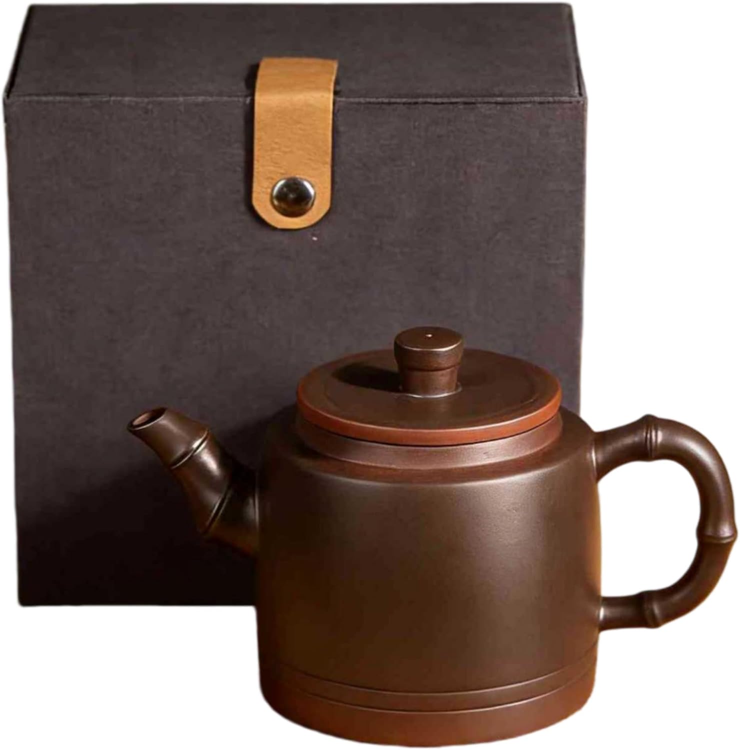 【礼盒装】 大容量紫陶竹节壶（230ml） Glass Tea Cup,Ceramic cup Set,Zi Sha Tea Cup,Ceramic Teapot,Purple Clay Tea 新款紫陶原矿茶壶家用单 Ceramic Coffee Mugs Set,Microwave & Dishwasher Safe,Gift for Man and Women