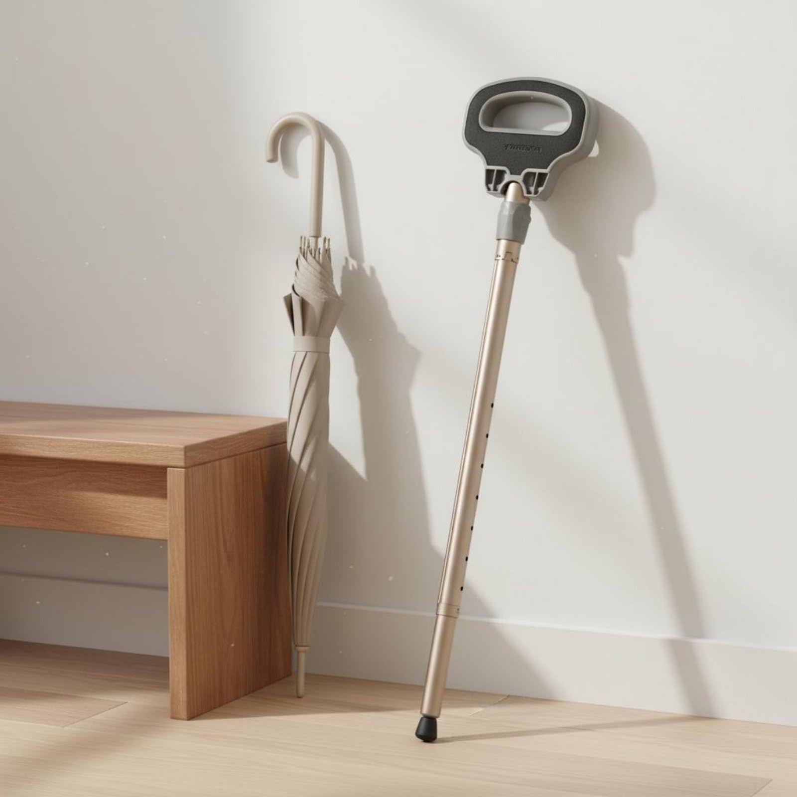 Bastone da Passeggio Poltroncina Pieghevole Sgabello Ausilio Portatile per Mobilità Struttura Leggera Applicabile a Parco Casa Autobus