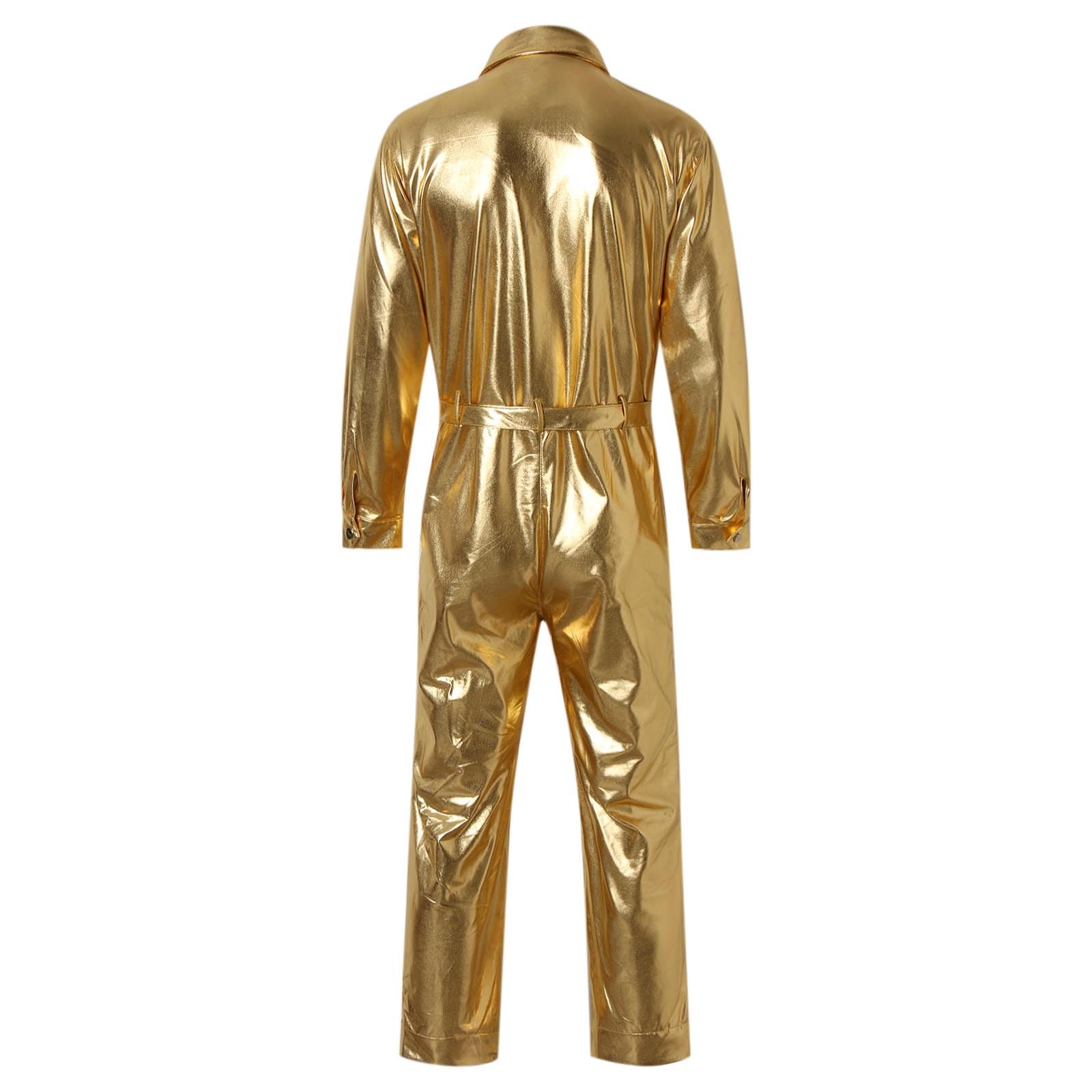 Tuta da Lavoro per Uomo Brillante Abbigliamento da Lavoro Cotte Mecanico Alta Visibilità Tenuta Meccanica Tuta Lavoro per Festa Cocktail Party Clubbing Carnevale