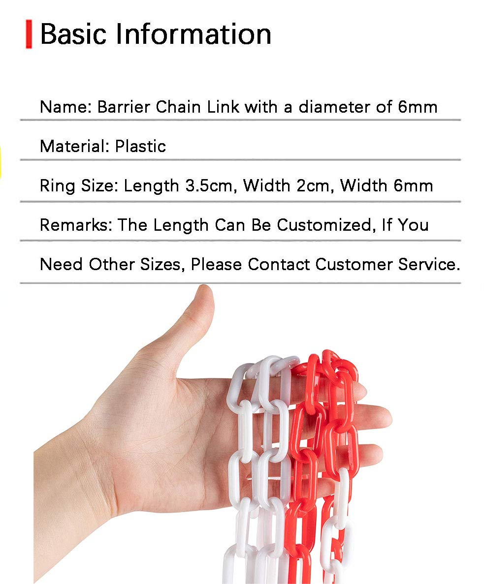 Catena Di Sicurezza Rossa E Bianca - 20 Metri, Con Ganci, Per Delimitazione Esterna - Foto 3