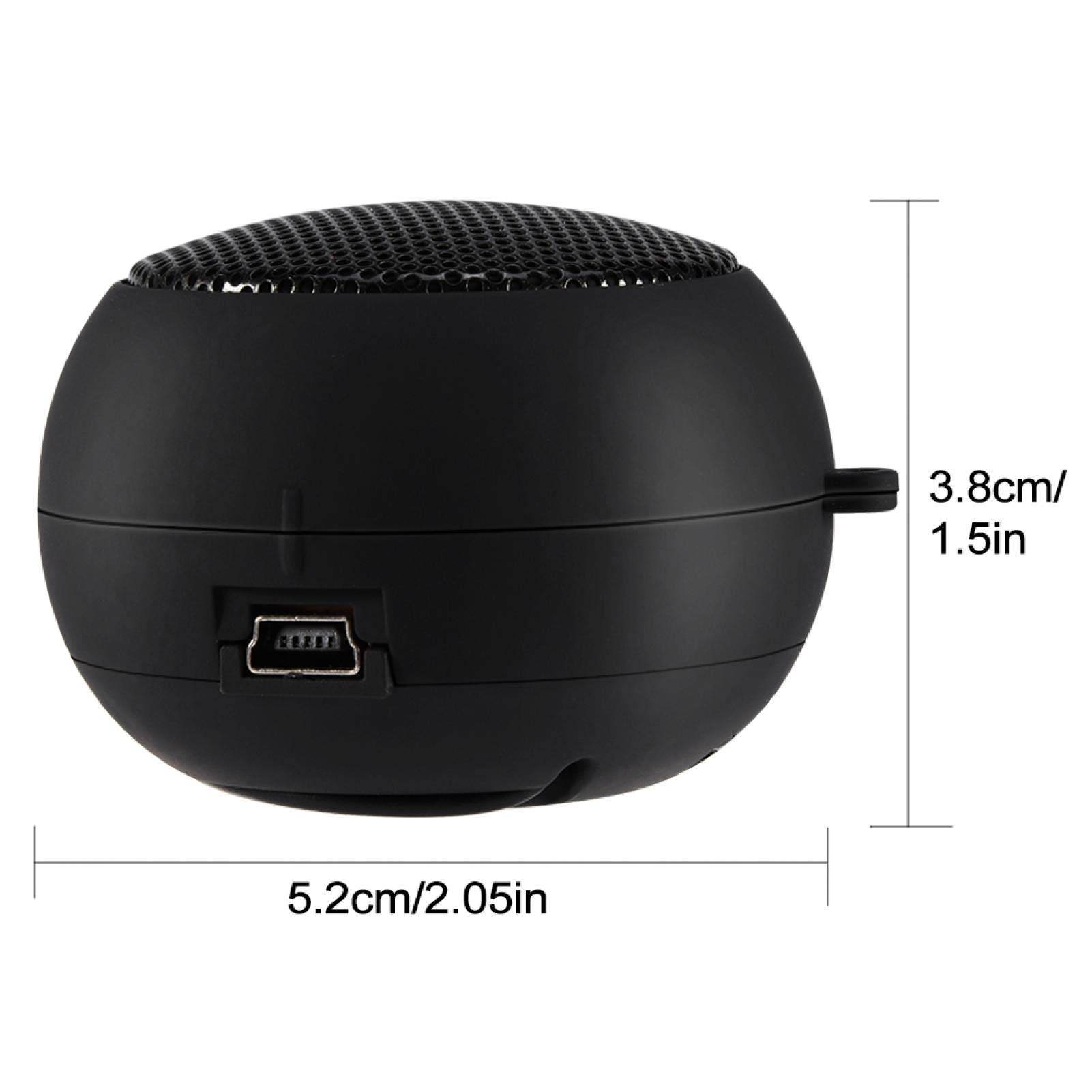 Goshyda Mini Altoparlante, Altoparlante Retrattile Portatile Leggero da Viaggio USB da 3,5 mm a Bassa Potenza con Batteria, per MP3, MP4, MP5, telefoni cellulari, Computer(Nero)