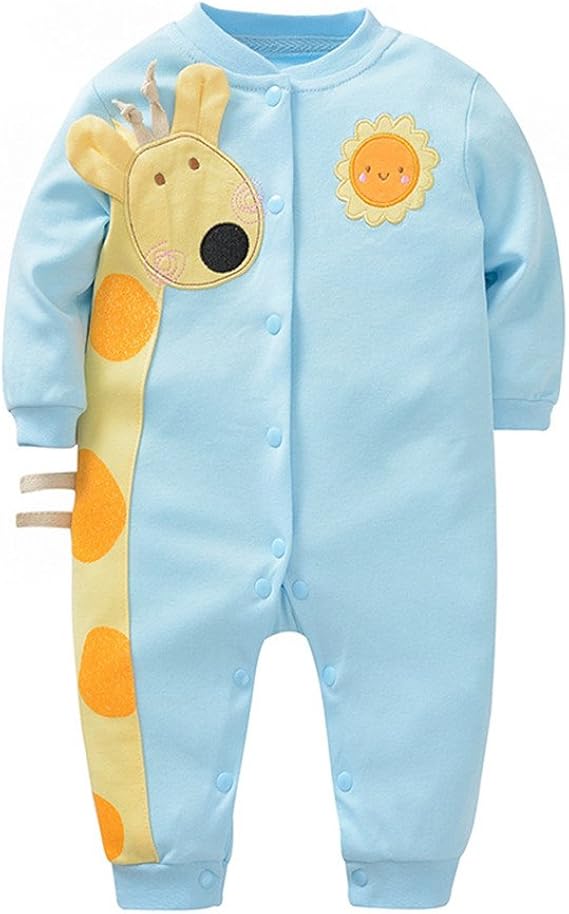 Amazon Co Jp Amazingベーシック ベビー服 カバーオール 長袖 ロンパース 赤ちゃん 新生児 キリン 男女兼用 春秋冬 9 12ヶ月 服 ファッション小物
