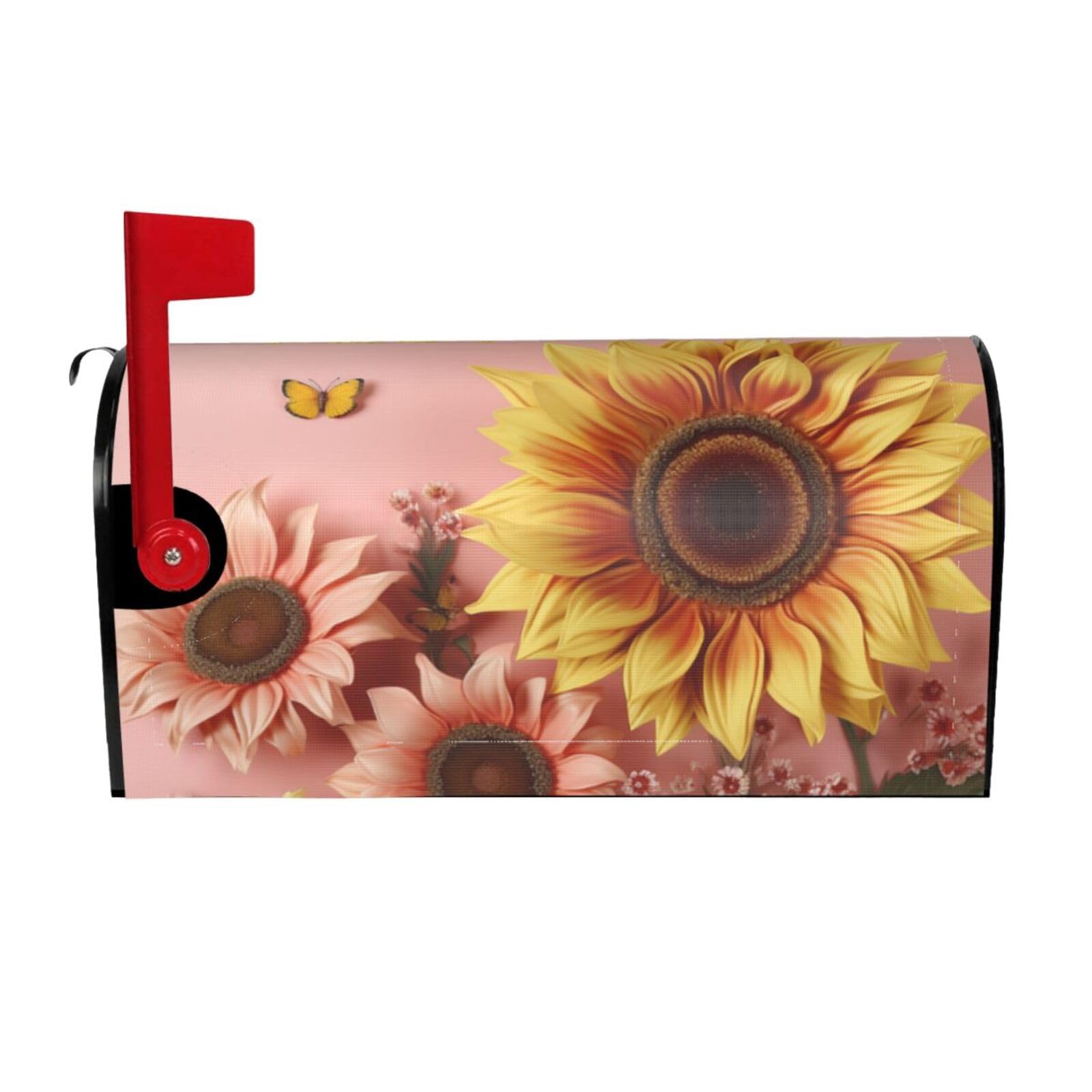 Big Sunflower Mailbox Covers Magnetic Wraps Post Letter Box Cover Garden Home Decor 25.5x21 in