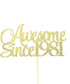 Atelier Elegance Awesome Since 1981 Cake Topper, 40th Birthday Cake Topper, 40th Anniversary Topper