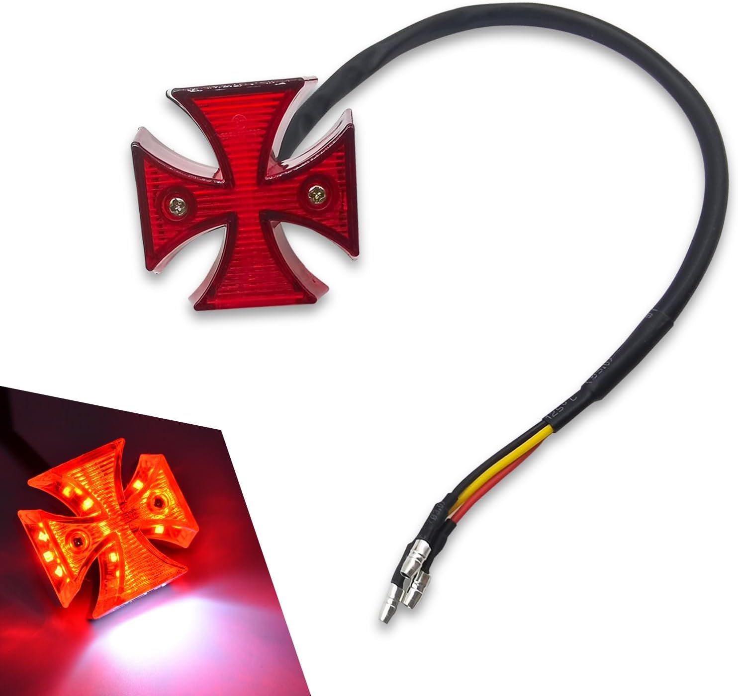 Amazon.com: leediga 1 PC Cruiser Cross Rear Light, LED Rear Tail Brake ...