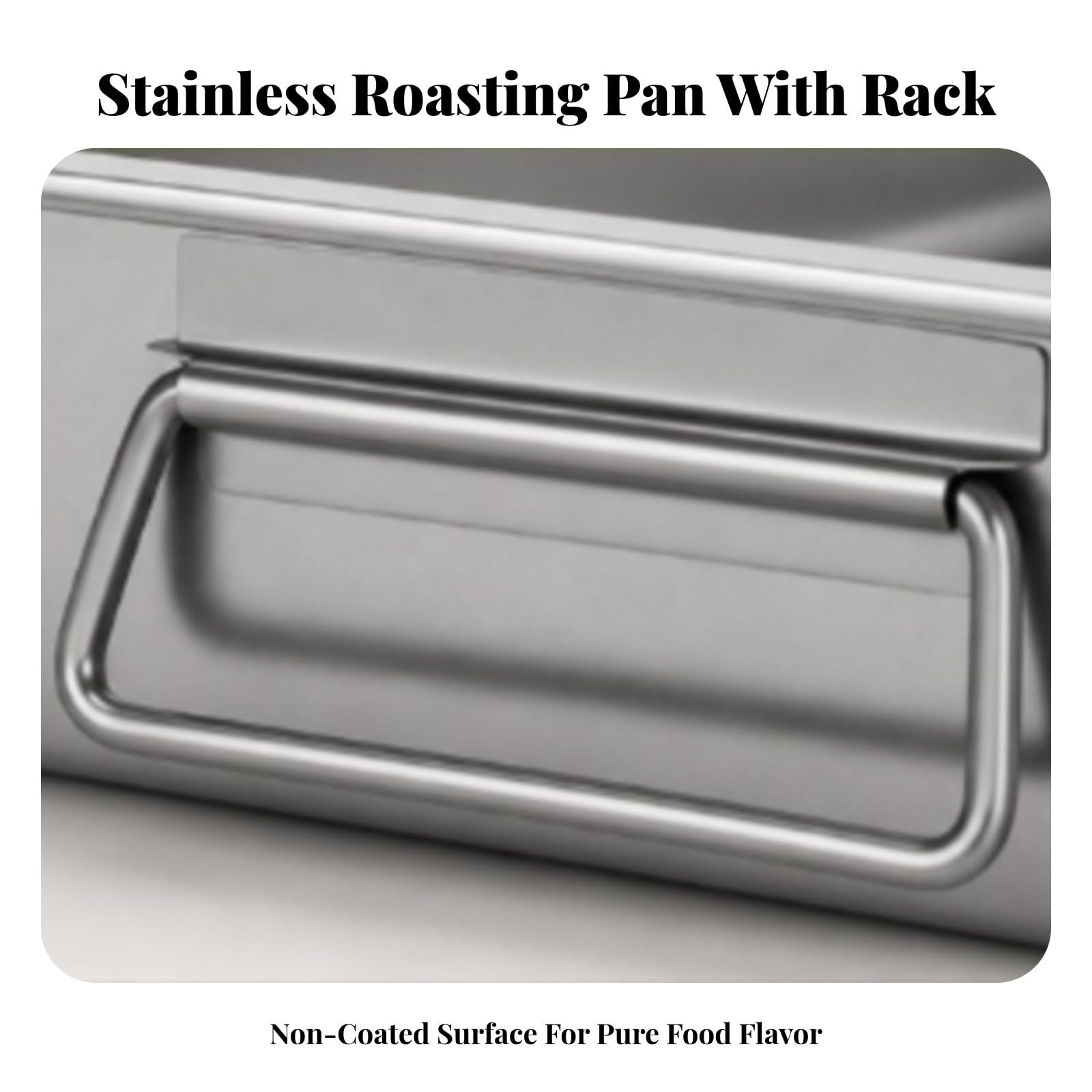 Teglia da Arrosto con Griglia Senza Rivestimento Teglia Rettangolare in Acciaio Inox Multiuso Leccarda in Acciaio Inox per