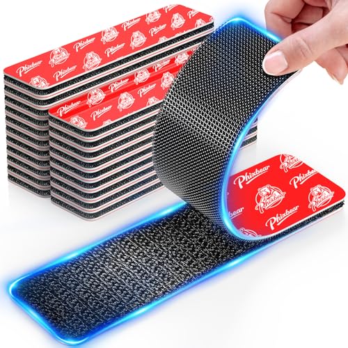 Image of PHIXBEAR Hook and Loop Strips with Super Adhesive Heavy Duty, Heat Resistant Waterproof, Outdoor or Indoor Use, 16 Sets Black 0.98x3.94 Inch