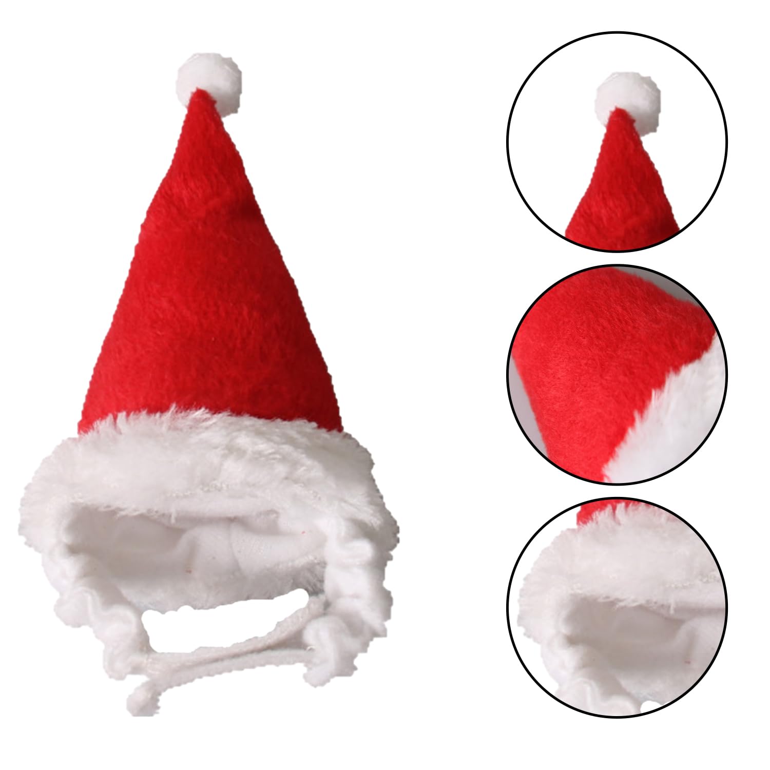 RmKbe 2 Pieces Hamster Christmas Hat Hamster Christmas Costume Hamster Santa Hat with Adjustable Strap Small Animals Outfit for Christmas Party Decor - Image 2