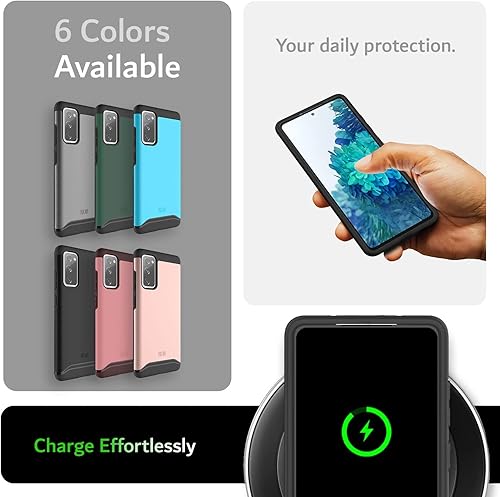 Miniatura 7 de TUDIA DualShield - Funda protectora de TPU suave para Samsung Galaxy S20 FE 5G5G UW (2020), Fusionar a prueba de golpes, de doble capa, delgada, de