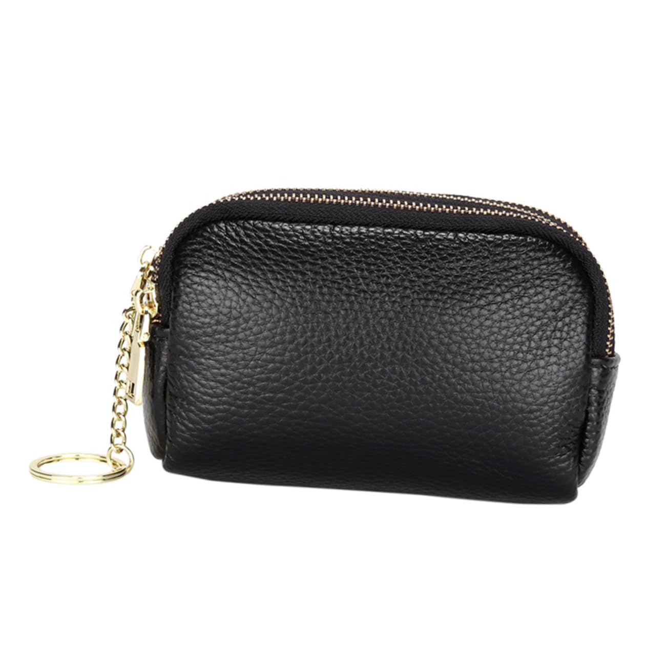 Healeved Porte-Monnaie Cuir De Vachette Petit Format avec Fermeture Éclair pour Cartes Pochette Multifonction Femme Rangement Pratique pour Sac à Main