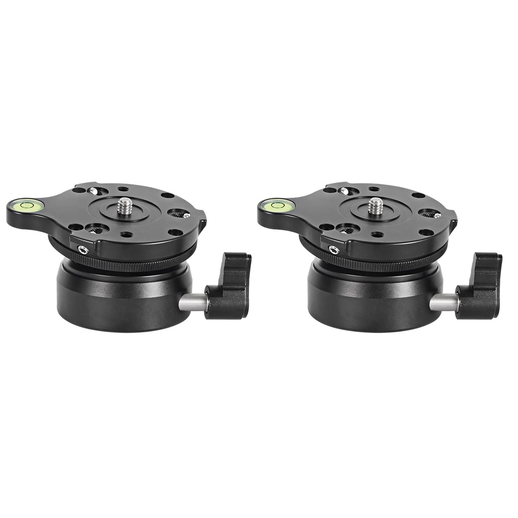 2X DY-60N Tripod Head Levelling Base Adjusting Plate with Bubble Level for DSLR Camera