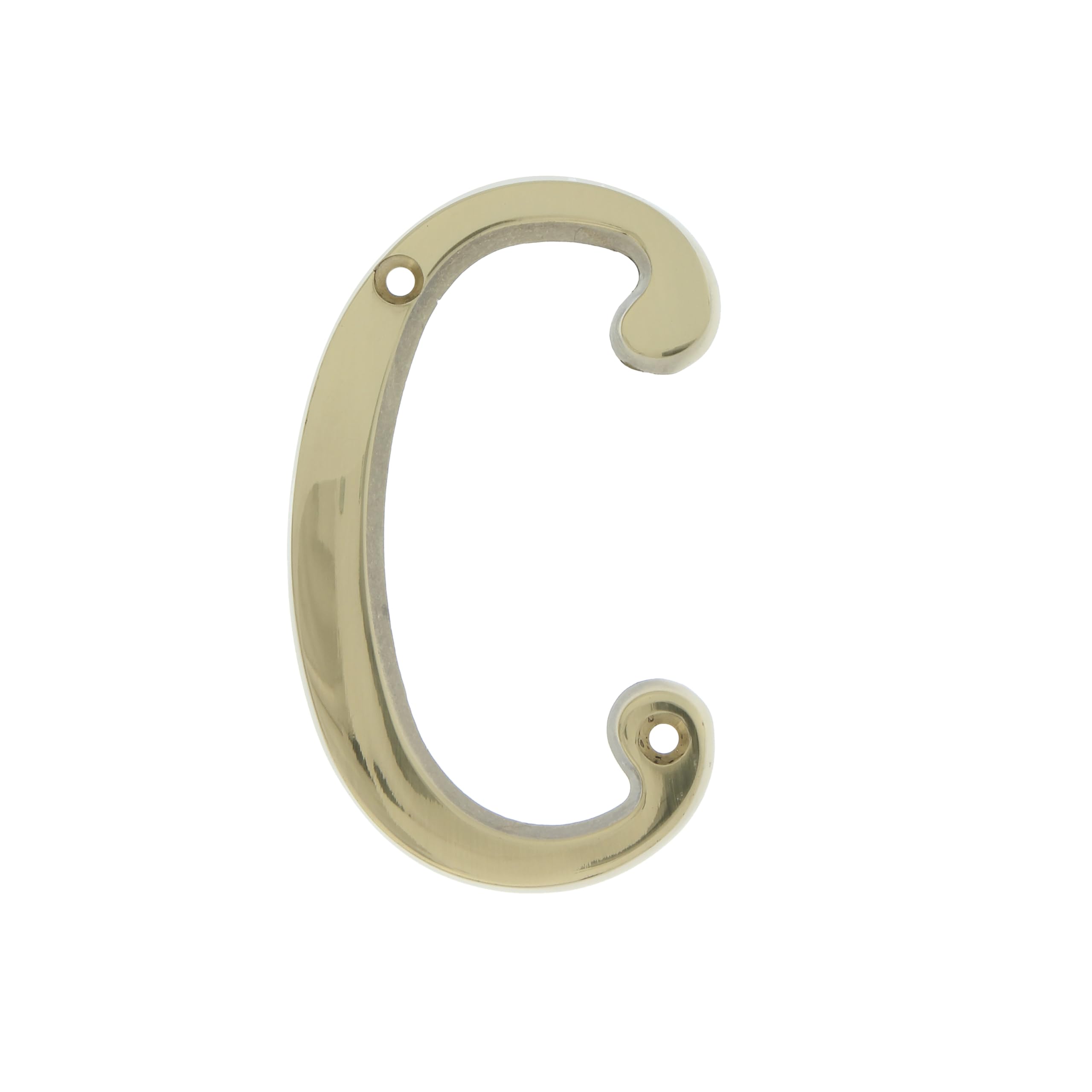 Amig - Lettera C in acciaio inox per viti interne ed esterne, 100 mm, resistente, per portali, pareti o facciate, finitura argento