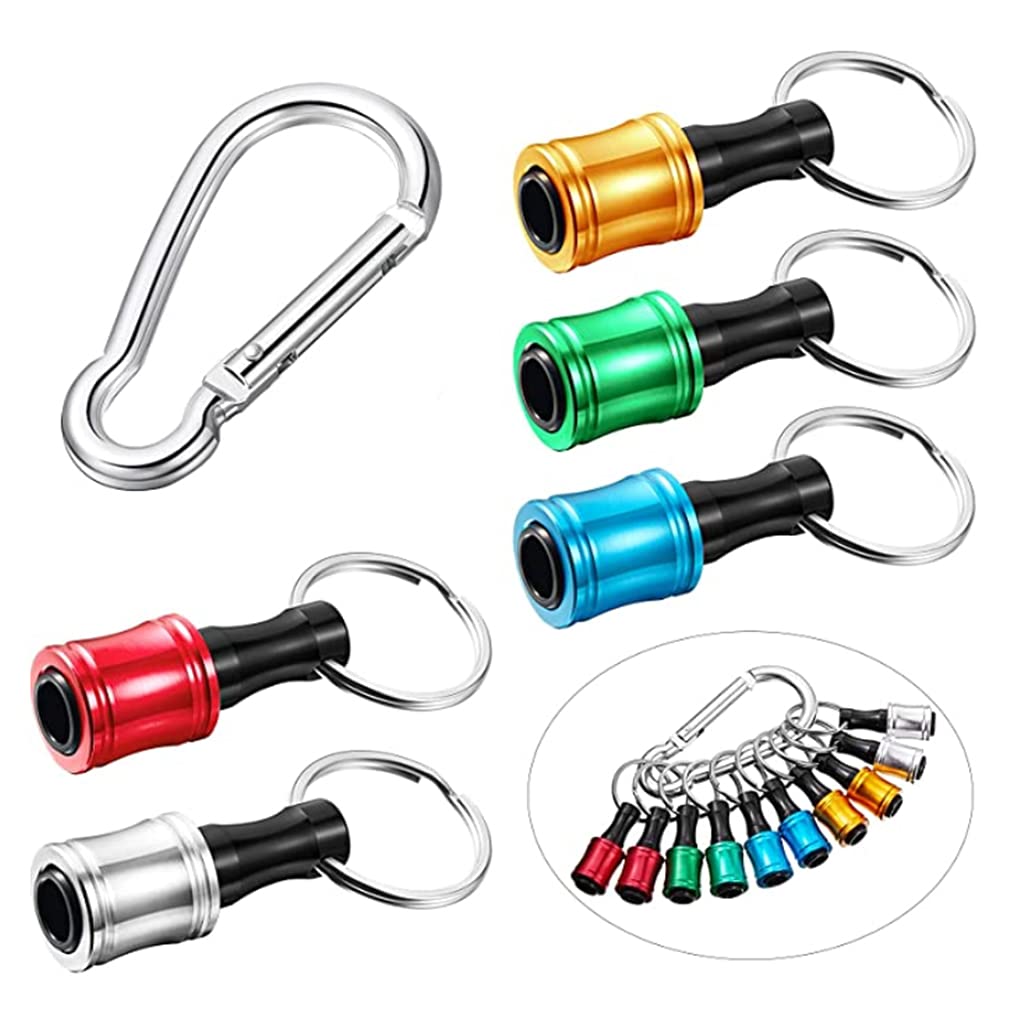 10pcs Keychain Extension Quick Release Keychain Easy Change Screwdriver Bits Holder Set Extension 1 / 4inch Screw Adapter Kit