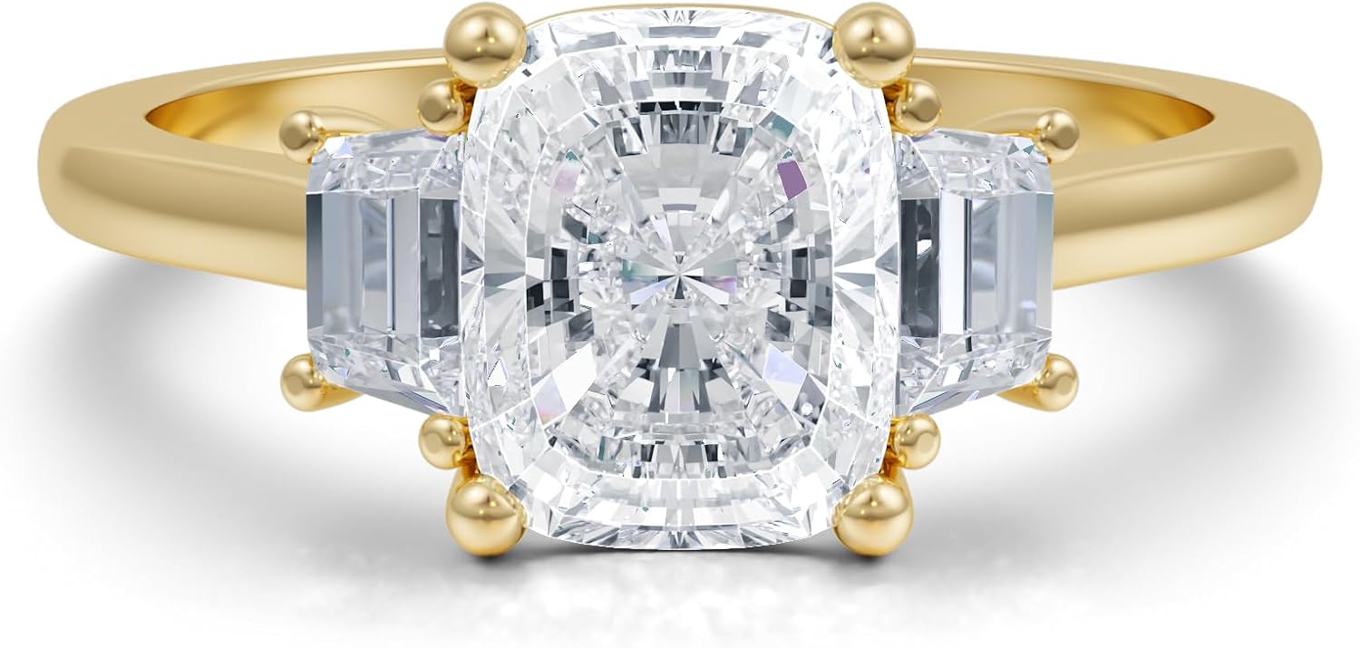 14K GOLD 3.25CTW DIAMOND 3-STONE RING