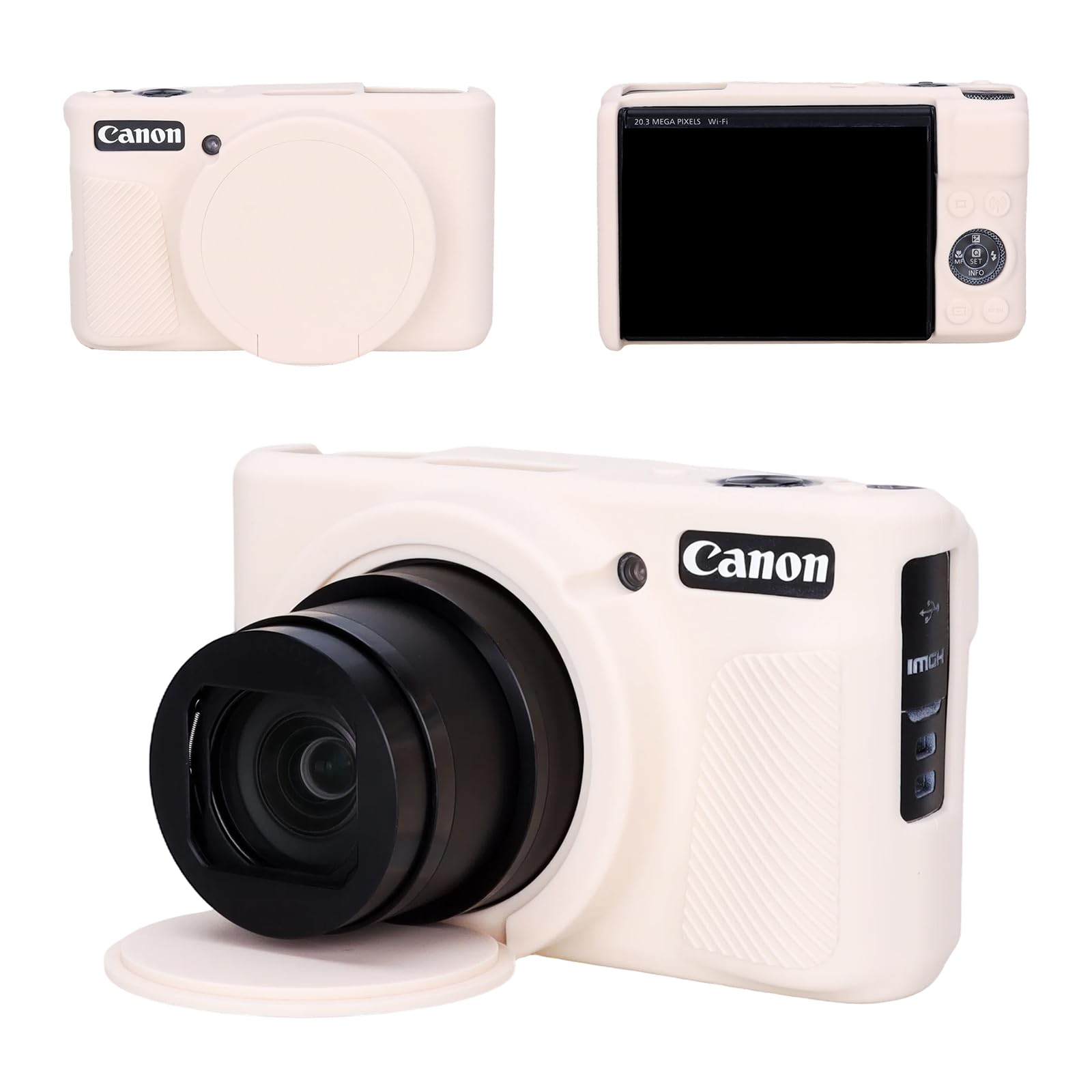 Silicone Cover Case for Canon Powershot SX740/SX730 HS Digital Camera Beige | Anti-scratc…