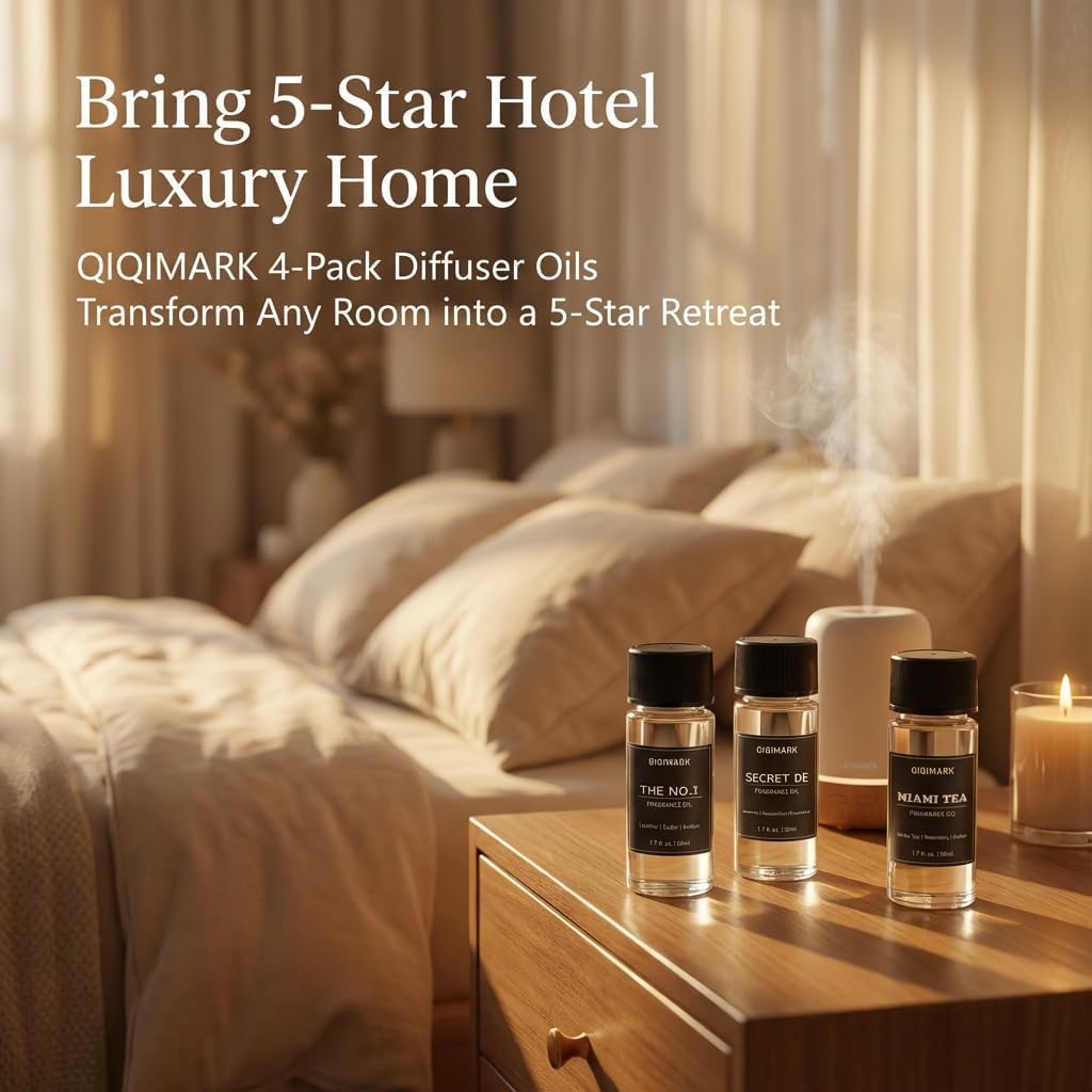 4pcs Scentiment Diffuser Oil 50ml 1.7 fl oz– Inspired by Luxury Five Star Hotel Lobby Scent, Premium Home Fragrance Oils for Hotel Home Ultrasonic, Reed & Waterless Diffusers